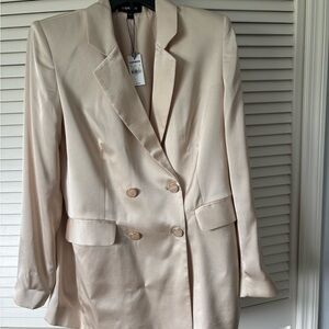 Oversized blazer by Express in cream satin